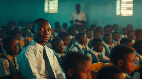 A crowded Nigerian classroom